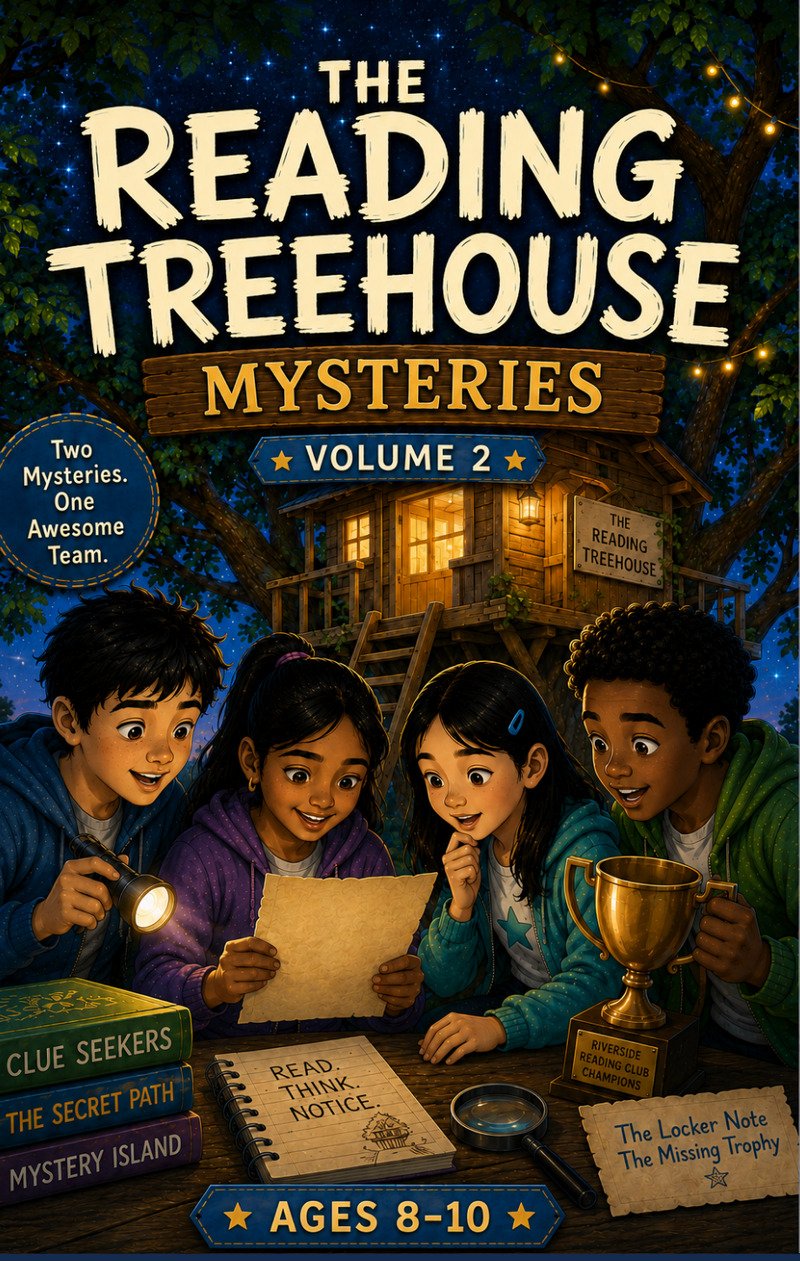 The Reading Treehouse Mysteries Volume 2 book cover for ages 8 to 10